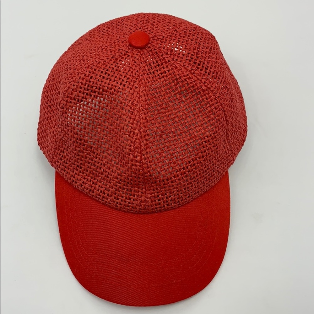 Straw Baseball Cap with Cotton Brim